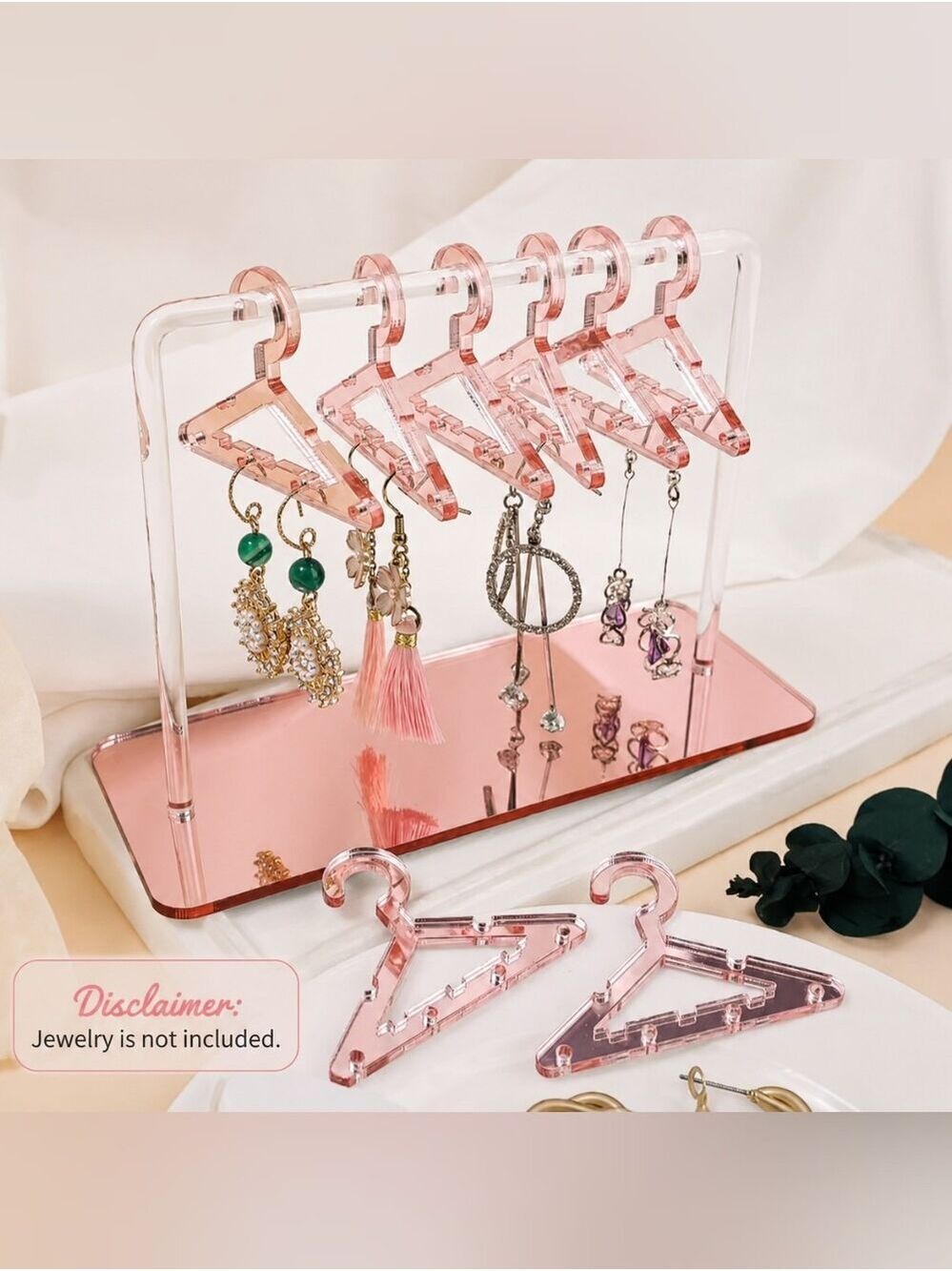Rose Pink Acrylic Earring Hanger Jewelry Display Women